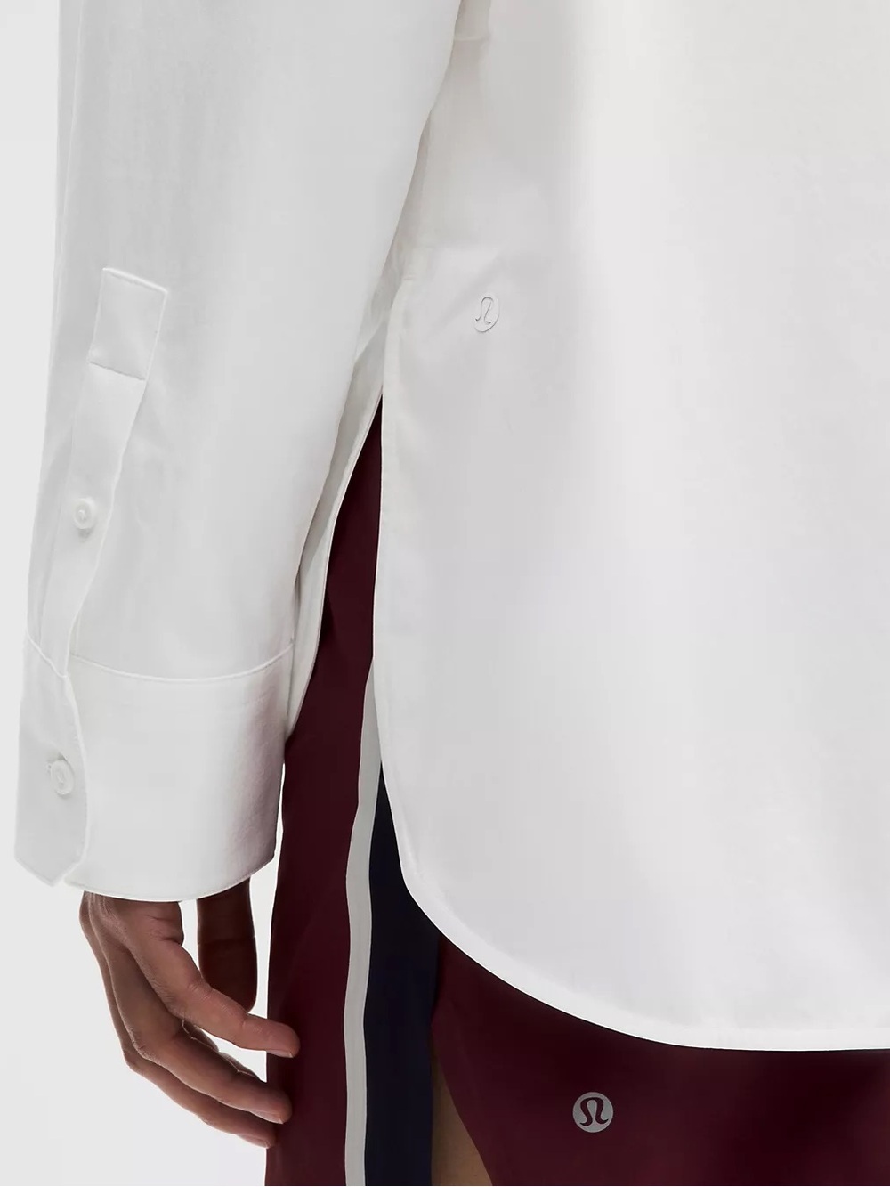 Lululemon White Woven Relaxed Fit Button Up Shirt Large - Picture 4 of 8